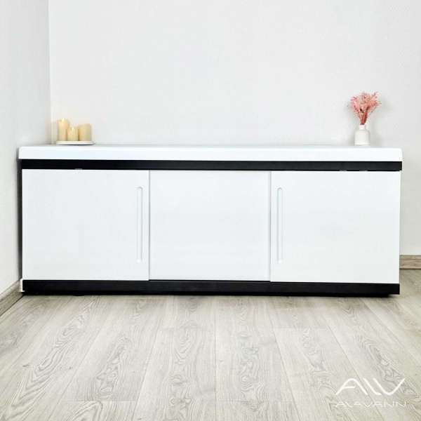 Экран под ванну Alt Black 180 МДФ раздвижной белый - изображение 5