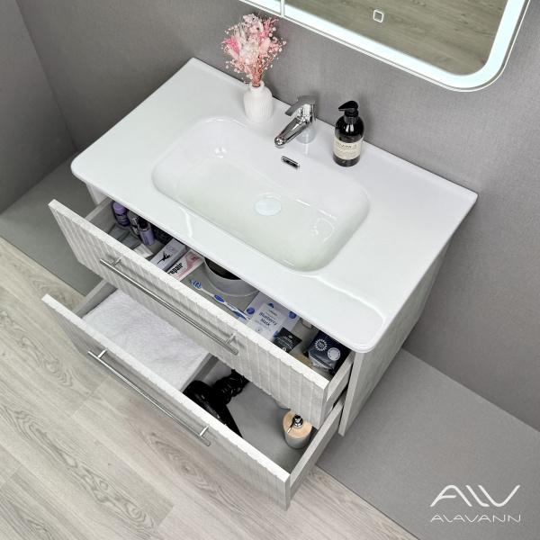 Тумба с раковиной Emma 80 (ум. Rado 80) серый бетон - изображение 2