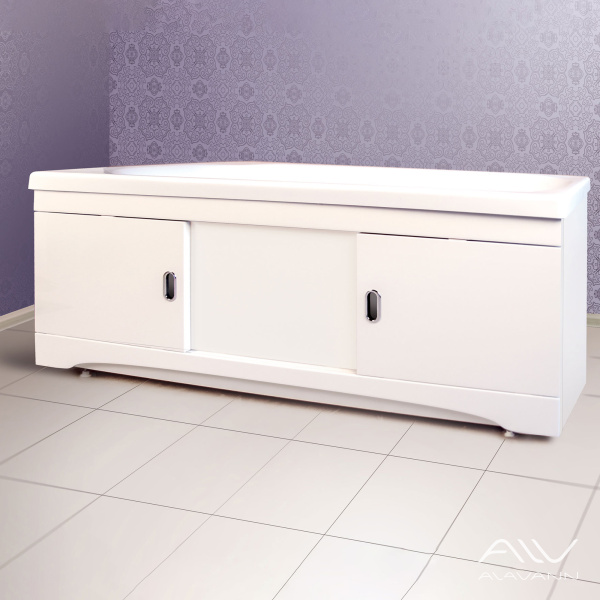 Экран под ванну раздвижной (купе) 180 см МДФ белый - изображение 1