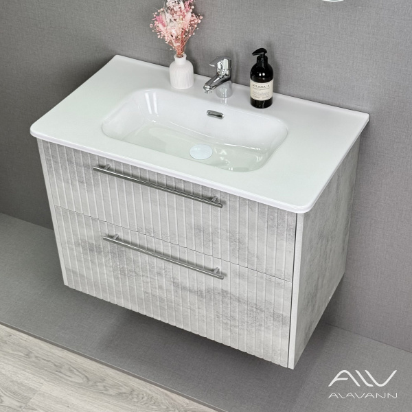 Тумба с раковиной Emma 80 (ум. Rado 80) серый бетон - изображение 1