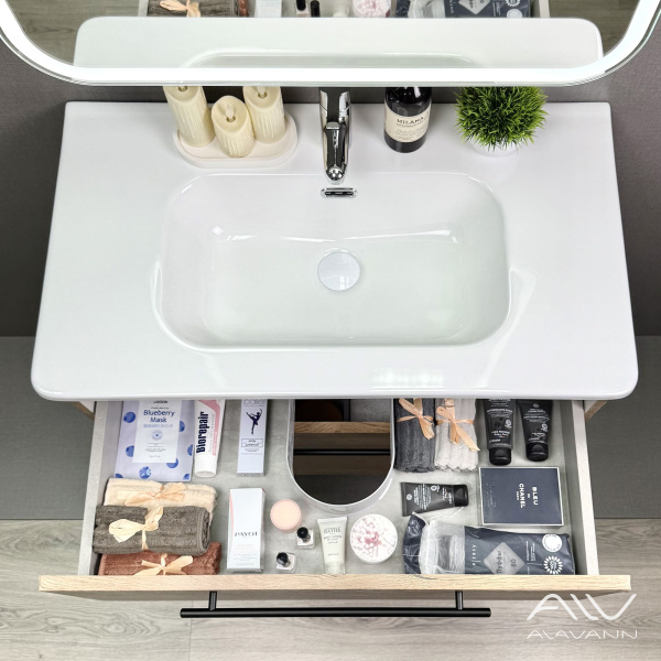 Тумба с раковиной Rondo 80 (ум. Rado 80) дуб - изображение 3