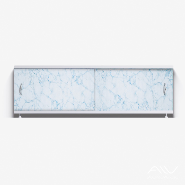 Экран под ванну Классик 170 бело-голубой мрамор - изображение 1