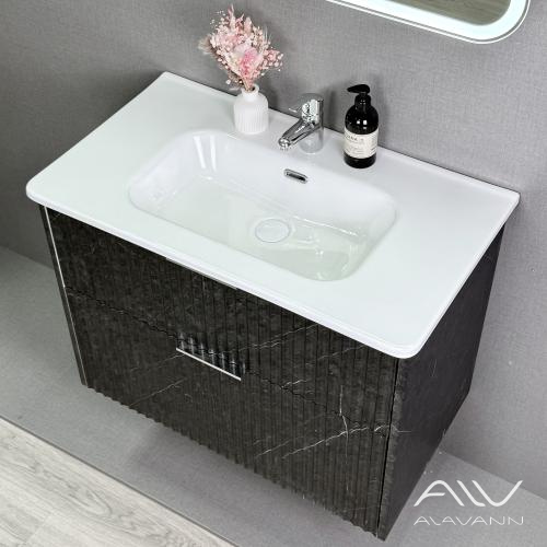 Тумба с раковиной Anna 80 черный мрамор