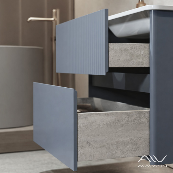 Тумба с раковиной Wave 80 голубой деним - изображение 3