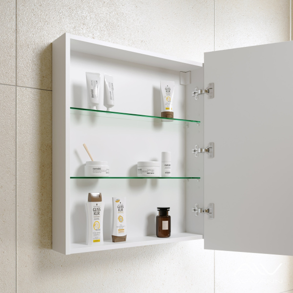 Зеркальный шкаф Paris 70 белый - изображение 2