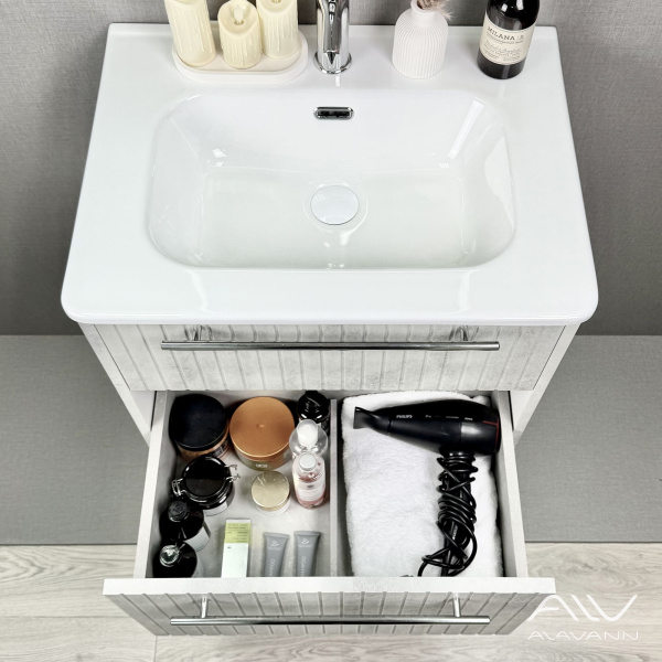 Тумба с раковиной Emma 60 (ум. Rado 60) серый бетон - изображение 4