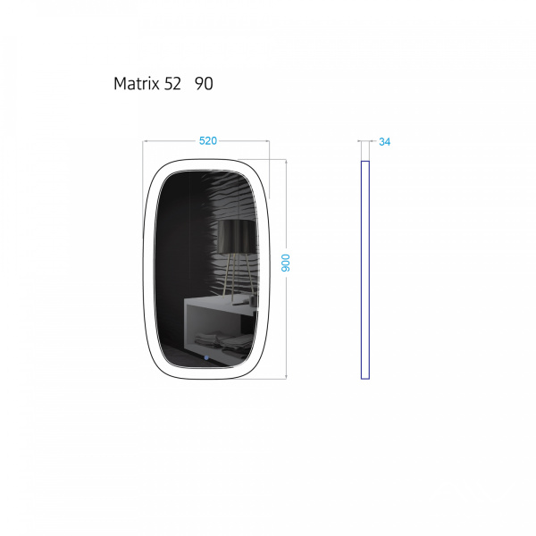 Зеркало Matrix 52 с подсветкой - изображение 4