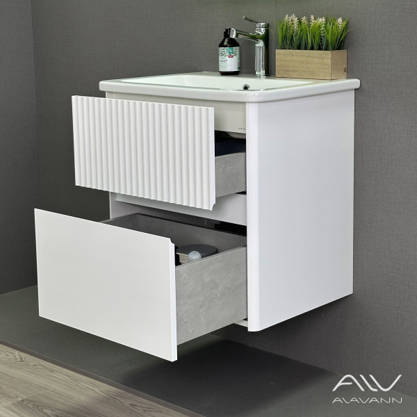 Тумба с раковиной Wave 60 белая - изображение 4