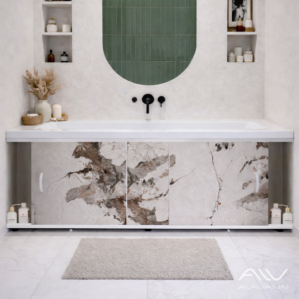 Экран под ванну Elegant 150 белый камень - изображение 2
