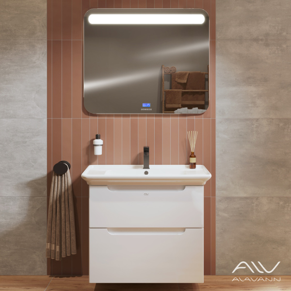 Тумба с раковиной Berta 85 и зеркало largo music 100 - изображение 1