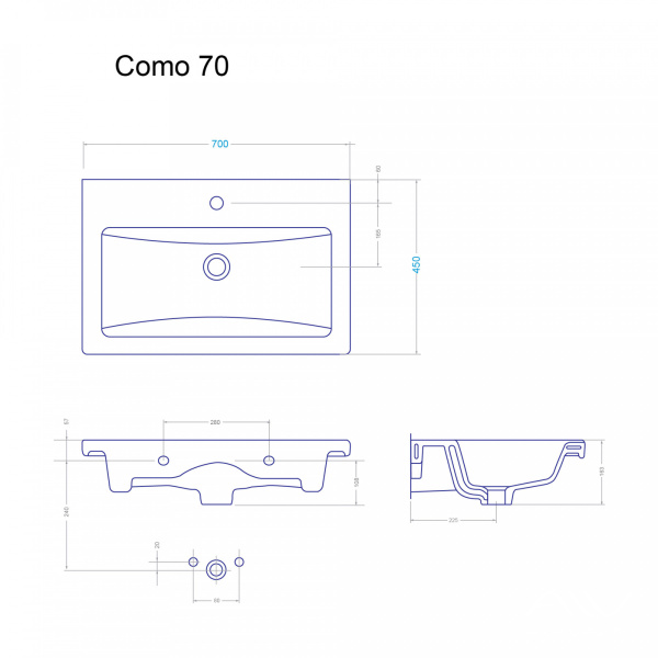 Тумба с раковиной Silvia 70 белая - изображение 7