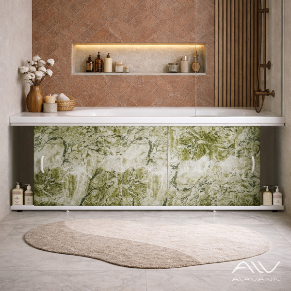 Экран под ванну Elegant 150 нежно-зеленый мрамор - изображение 2
