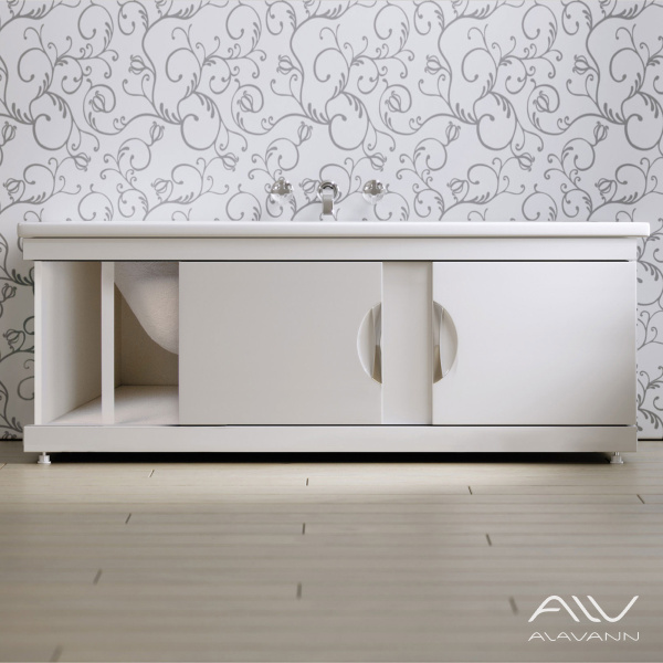 Экран под ванну Monaco Still 150 раздвижной МДФ белый - изображение 3