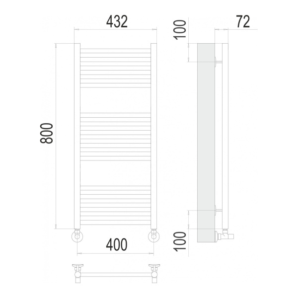 Полотенцесушитель водяной Terminus Аврора П16 400х800 - изображение 3