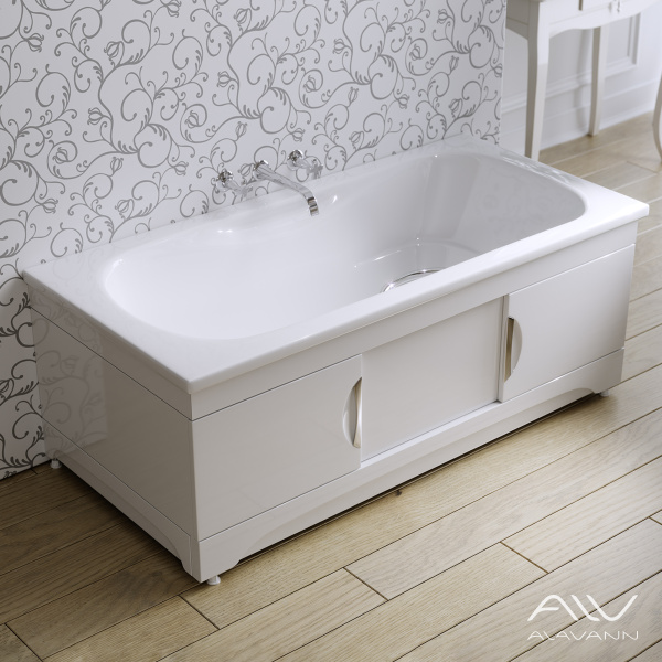 Экран под ванну Monaco 160 раздвижной белый - изображение 1