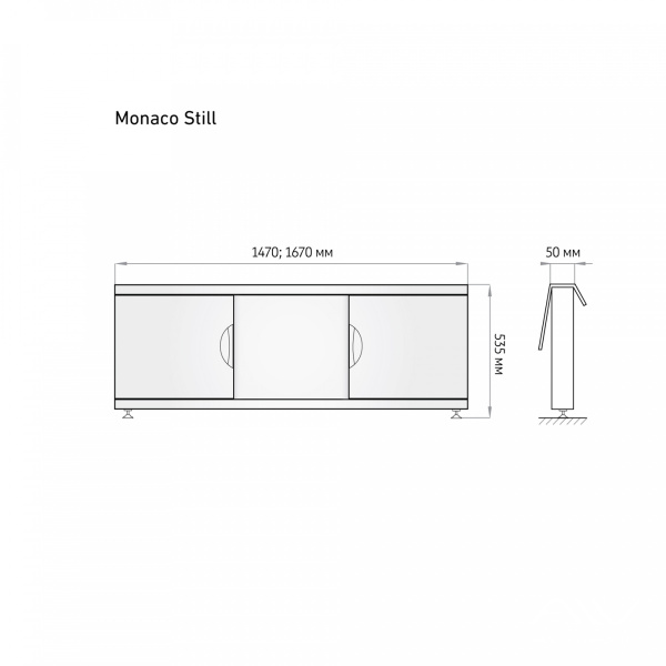 Экран под ванну Monaco Still 150 раздвижной МДФ белый - изображение 4