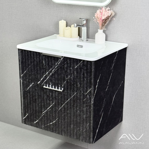 Тумба с раковиной Anna 60 (ум. Rado 60)  черный мрамор - изображение 6