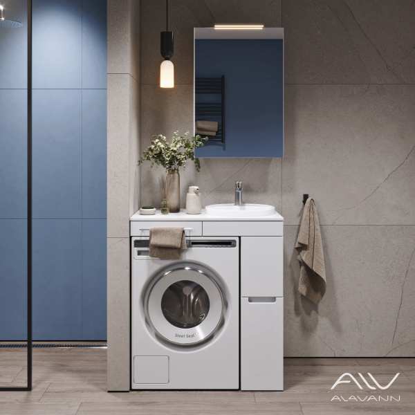 Гарнитур Cosmetic 85 (Модуль Cosmetic 85 правый, столешница 85, ум. Art Inside, зеркальный шкаф Cosmetic 55) - изображение 1