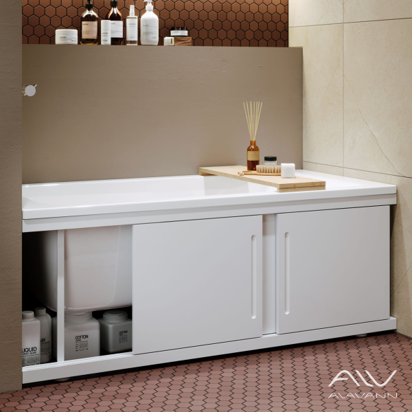 Экран под ванну Alt 160 раздвижной МДФ белый - изображение 3