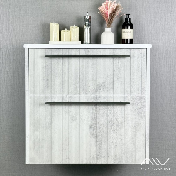 Тумба с раковиной Emma 60 (ум. Rado 60) серый бетон - изображение 7