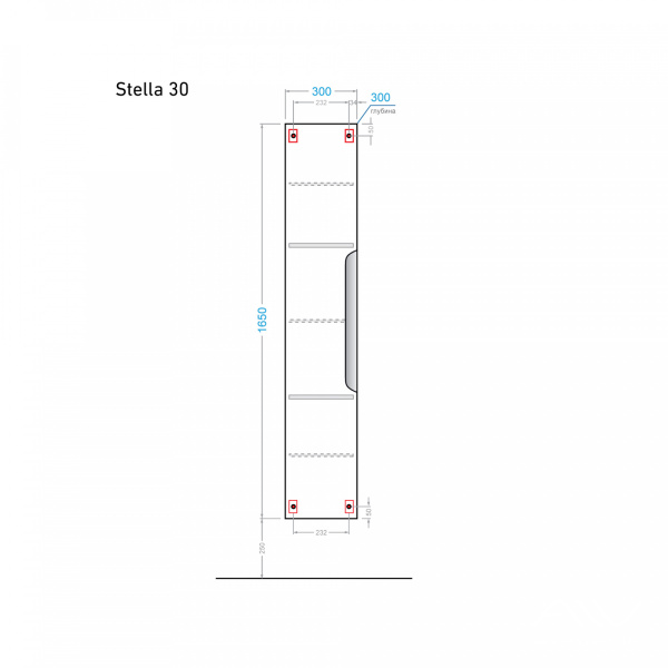 Шкаф-пенал Stella 30 белый - изображение 2