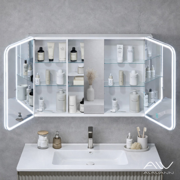 Зеркало-шкаф трюмо Косметик Лайт 120 с подсветкой - изображение 1