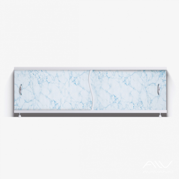 Экран под ванну Премьер 170 бело-голубой мрамор - изображение 1