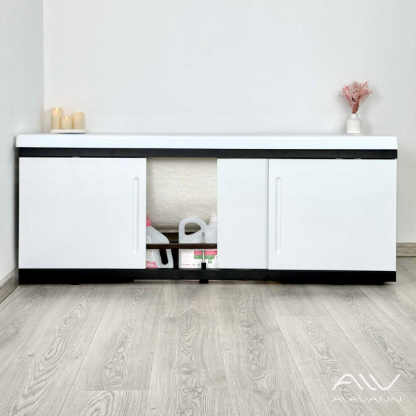 Экран под ванну Alt Black 180 МДФ раздвижной белый - изображение 3