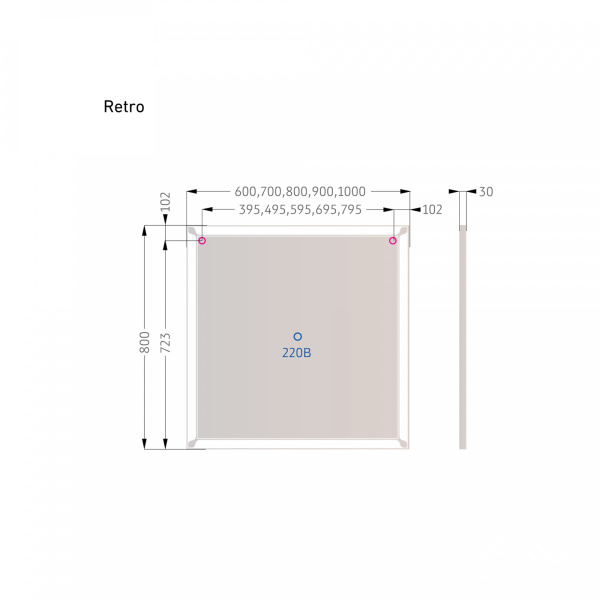 Зеркало Retro 100 с подсветкой - изображение 3