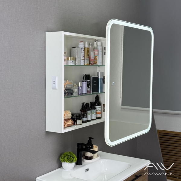 Зеркальный шкаф Cosmetic Light 70 с подсветкой и приближением - изображение 2