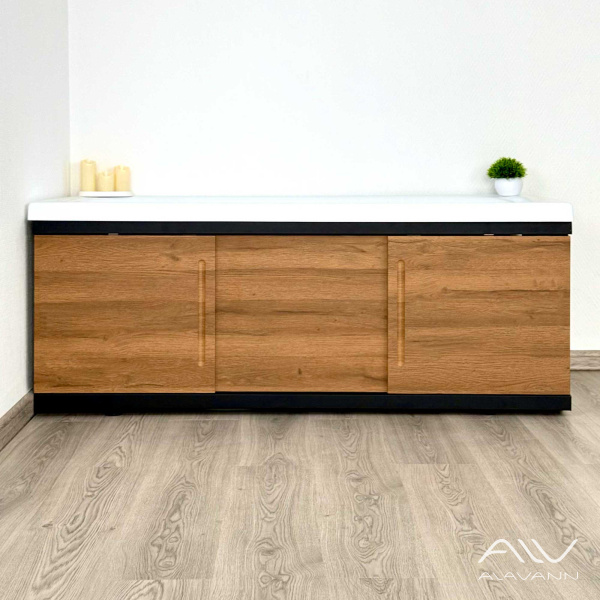 Экран под ванну Alt Black 180 МДФ раздвижной дуб - изображение 5