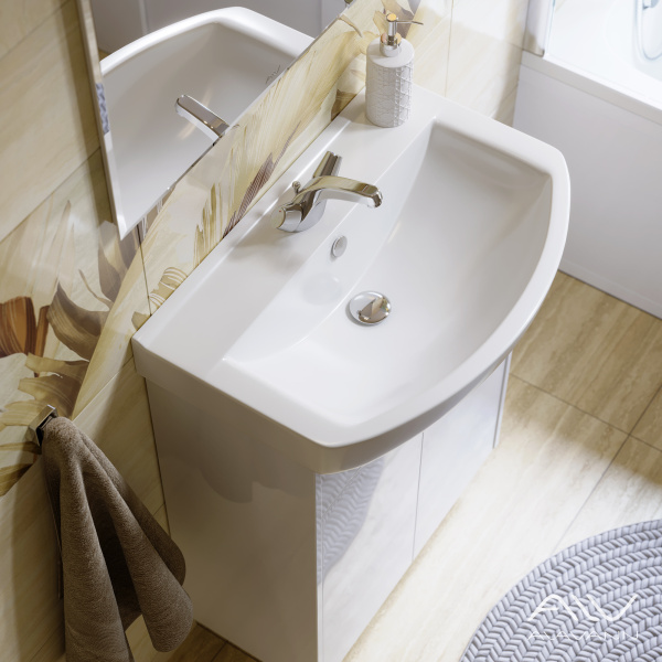 Тумба с раковиной Crystal 65 белая - изображение 2