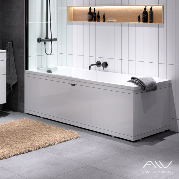 Экран под ванну МДФ Rita AL 170 см белый, ручка выборка - изображение 4