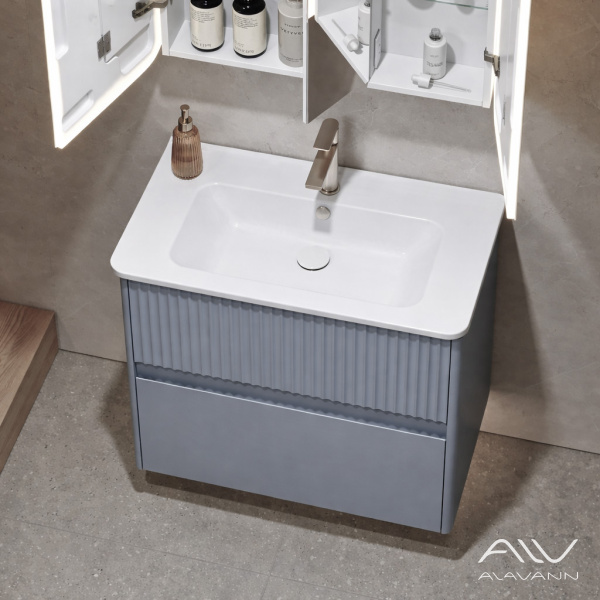 Тумба с раковиной Wave 80 голубой деним - изображение 4