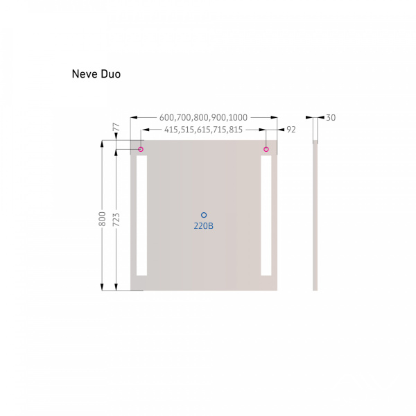 Зеркало Neve Duo 100 с подсветкой - изображение 4