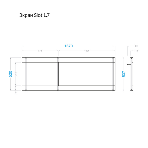 Экран под ванну Slot 170 см - изображение 5