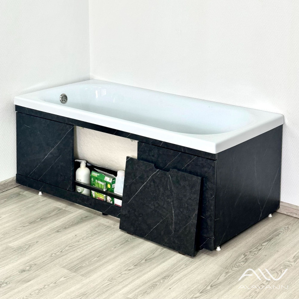 Торцевой экран под ванну МДФ Rita 70 черный мрамор - изображение 4