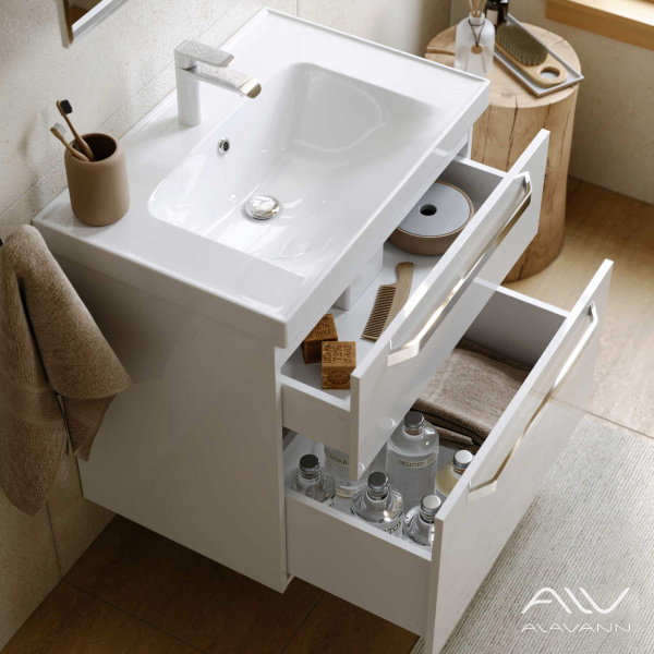 Тумба с раковиной Paris 75 белая - изображение 3