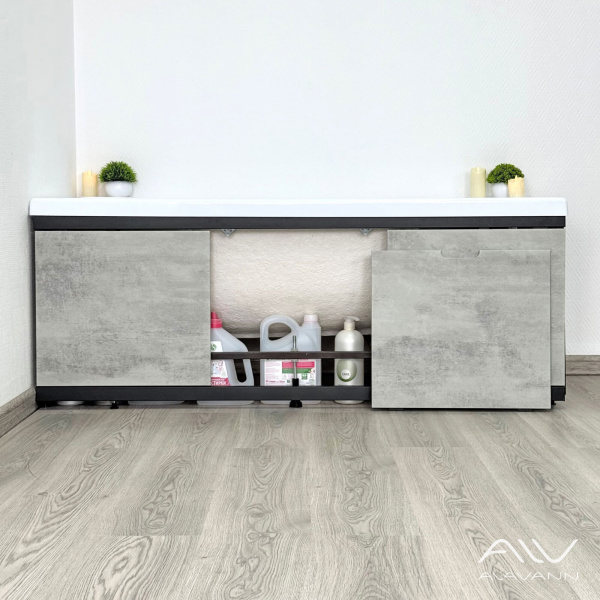 Экран под ванну МДФ Rita Black 170 серый бетон - изображение 2