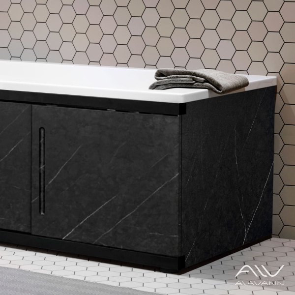 Экран под ванну Alt торцевой 75 см черный мрамор - изображение 2