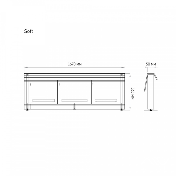 Экран под ванну Soft 170 см откидной мдф венге - изображение 3