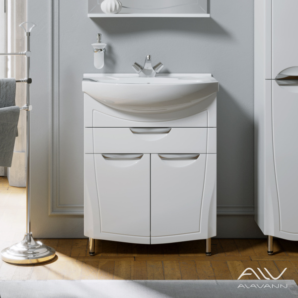 Тумба с раковиной Monaco 65 белая - изображение 1