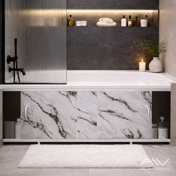 Экран под ванну Elegant 150 мрамор каррара - изображение 2