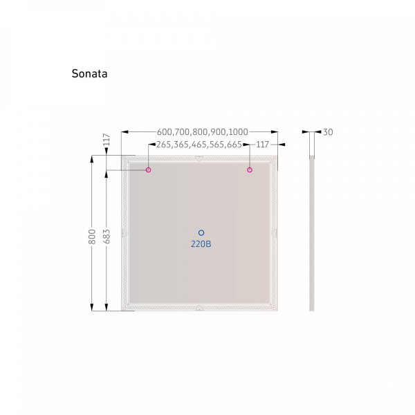 Зеркало Sonata 80 с подсветкой - изображение 4
