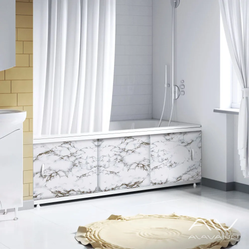 Экран под ванну Respect 170 черно-белый мрамор