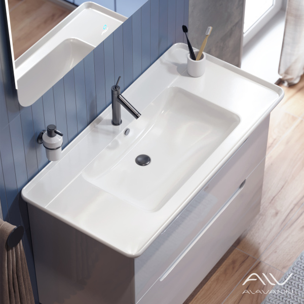 Тумба с раковиной Berta 105 белая - изображение 6