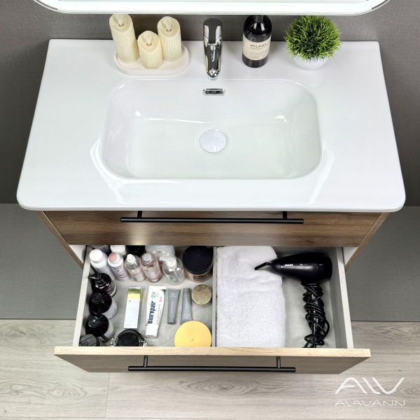 Тумба с раковиной Rondo 80 (ум. Rado 80) дуб - изображение 4