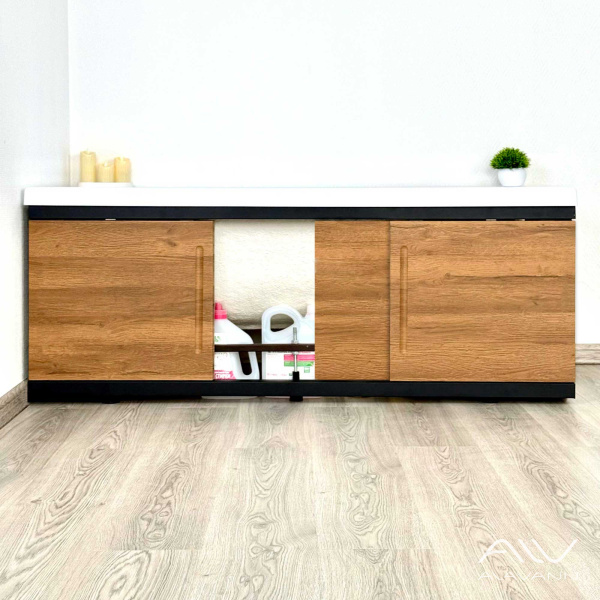 Экран под ванну Alt Black 180 МДФ раздвижной дуб - изображение 2