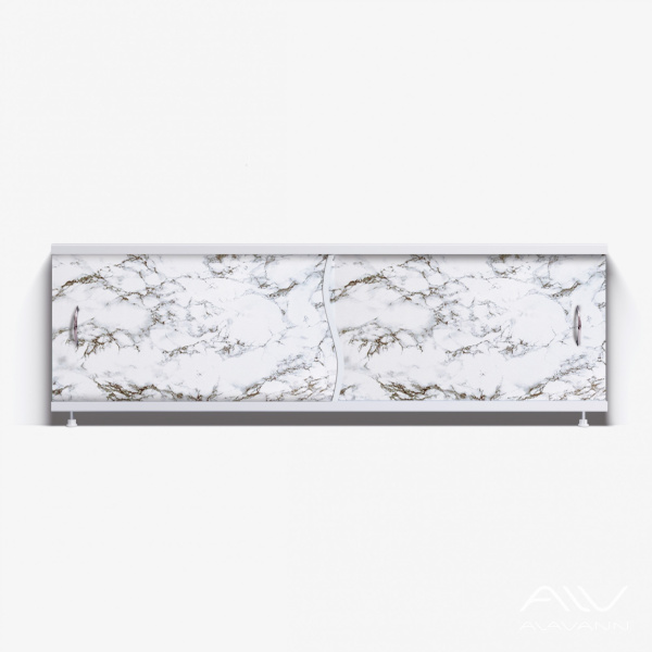 Экран под ванну Премьер 150 черно-белый мрамор - изображение 1