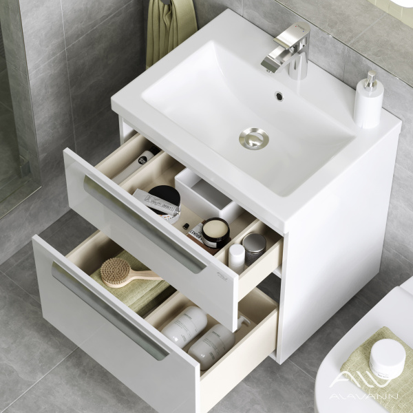 Тумба с раковиной Vanda Lux 60 белая - изображение 2